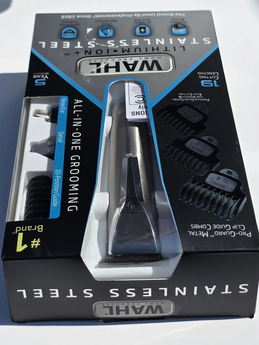 Wahl 9898 Lithium Ion+ Stainless Steel All-in-One Grooming Kit Trimmer NEW